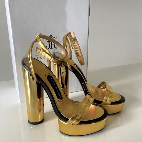 House of CB Shoes - Jessica Rich / Platforms / Golden / 37 US /  New with box  / Perfect Condition